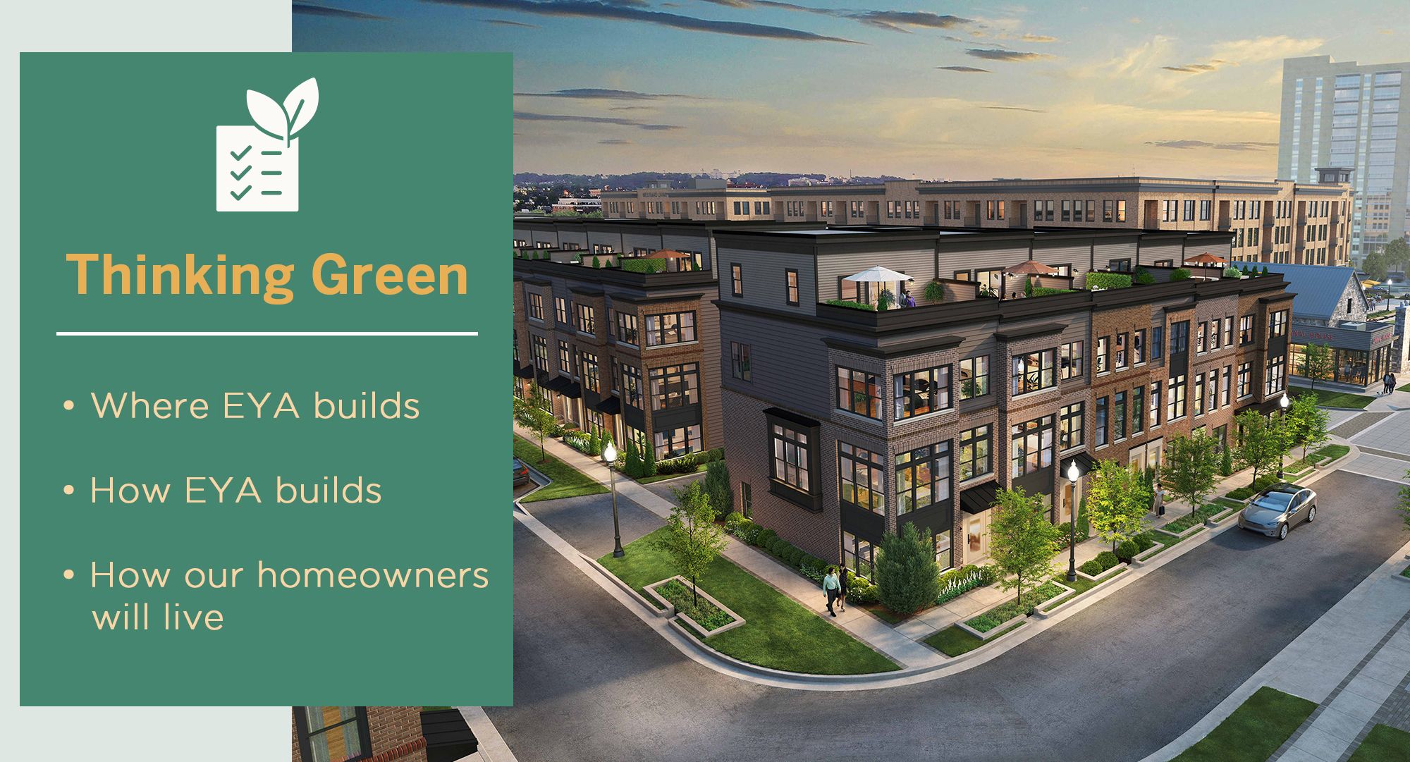 EYA thinking green, building sustainable communities