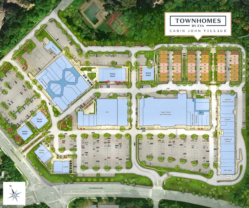 Townhome Site Plan Cabin John Potomac Md Eya Homes